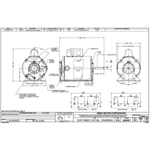 US Motors 1255 1/4 HP 1725 rpm, 115 V, 60 Hz, Direct Drive Motor, TEAO, K055RJL1991012B  