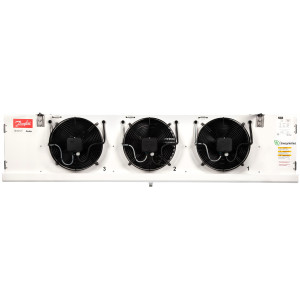 Danfoss 114U0036 Evaporator Optyma MBP R404 43.5K Btu/hr at 25F SST Air Defrost 6FPI High Profile 2 x ECM fans DACC RX H0615.1A4/A2H 380-480 V/3 Ph/50-60 Hz  
