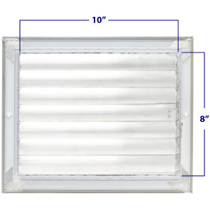 Laminaire L-VM1008 10x8 Wall Grille, White with ML Damper