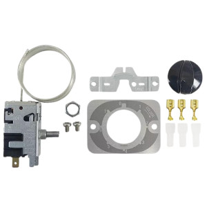 Danfoss 077B7101 Thermostat Bottle Coolers 077B1704L Cold Cut-in +41.0F Cold cut-out +34.7 Warm Cut-in +54.5F Warm Cut-out 49.1F Capillary tube length 47.2in  B0 