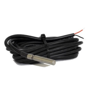 Full Gauge SB-19 Sensor de Temperatura tipo Roller Bag, 2.5 m (8.2 pies), Sensor NTC con cable de polyester termoplastico y armadura de Acero Inoxidable. Rango de Temp -50 a 105 C (-58 a 221 F)