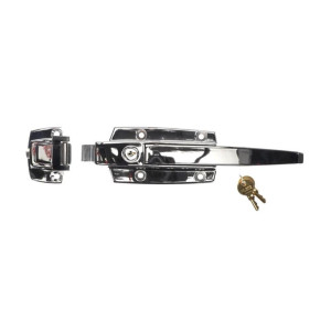 Keil W19-1500 Cerradura con Llave de Cromo Pulido Compensado con Cerradura de Cilindro y Cierre para Puerta de Cuarto Frio 3/4 a 1-5/8 pulg.