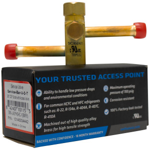 SANHUA SERVICE-BAR-3-S-T Service Valve 3/8 in, ODF