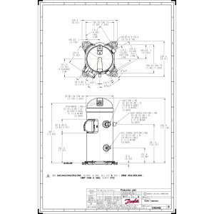 Danfoss HLH061T4LC8 5 tons 61,000 btu/h R410A Scroll compressor for Air conditioning 380-415/3/50, 460/3/60 (V/Ph/Hz) Discharge 1/2 in, Suction 7/8 in, ODF, PVE Oil, Tandem Ready, 121L2486, 121L2483, 121L8478, 121L8477 Replaces HLH060U4LP6