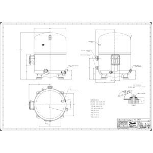 Danfoss MTZ125HU4VE 10.5HP R404,R407,R134,R448, MBP Reciprocating Refrigeration Compressor 400/3/50 460/3/60 (V/Ph/Hz),Discharge 1-1/4 in V04, Suction 1-3/4 in V02, Rotolock,POE Oil, MTZ125-4V