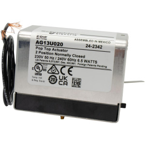 Erie AG13U020 Actuador PopTop Normalmente Cerrado 240V con cables de 18 pulg