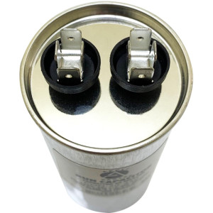 Appli Parts Run Capacitor for ac 50 Mfd uF (microfarads) 370 VAC or 450 VAC CBB65 Round Universal fit for hvac and other applications 4-3/4 in High 2 in Wide CON-50-450