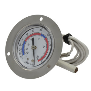 MA-Line MA-60AFF-A Termometro Cuarto frio, Dial 2 pulg, -40 C a 15 C, Acero Inoxidable