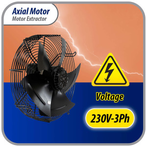 Appli Parts AXF-450-4 17-3/4 in Axial Fan Motor Guard Mounted Fan Blade 220-440 V, 3 Ph, 50-60 Hz, 300 W, 1600 rpm, Universal replacement for Cold Room Evaporators and Condensing Units, Work Temp -22 F to 140 F