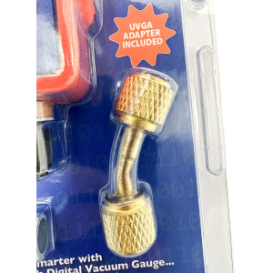 Uniweld UVG3 Vacuometro Digital Smartech con Pantalla Iluminada, Rango 0-15000 Micrones Max presion 500psi, adaptador UVGA Incluido Requiere 1 CR132AA Bateria (incluida)