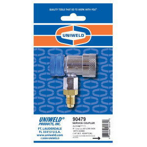 Uniweld 90479 Quick Coupler Manual R-134 Blue/Low with 1/4 in Adaptor for Autmotive AC