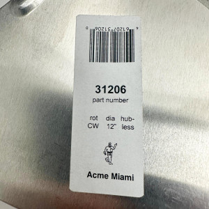 Acme 31206 Aspa de Aluminio 12 in Sin Buje 5/16 Inclinacion 25 Rotacion CW CFM 990