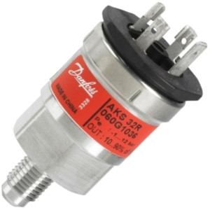 Danfoss 060G1036 Pressure Transmitter AKS 32R -1 to 12bar S/Conn. Din 1/4 -14.5 psi to 174 psi 060G4484
