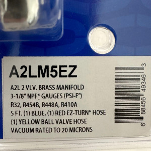 Uniweld A2LM5EZ Manifold Set R-32/R-454B/R-448A/R-410A Fahrenheit psi, 5 ft EZ Turn Hoses