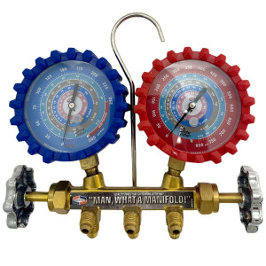 Uniweld A2LM5EZ Manifold Set R-32/R-454B/R-448A/R-410A Fahrenheit psi, 5 ft EZ Turn Hoses