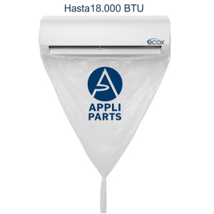 Appli Parts APCC-1218A Bolsa de Mantenimiento o Limpieza Mini Split hasta 1.5 Toneladas (18,000 Btu) Circunferencia de 2.6 m, Impermeable, con Manguera de Drenaje Integrada. Reemplaza 532 533 562 572