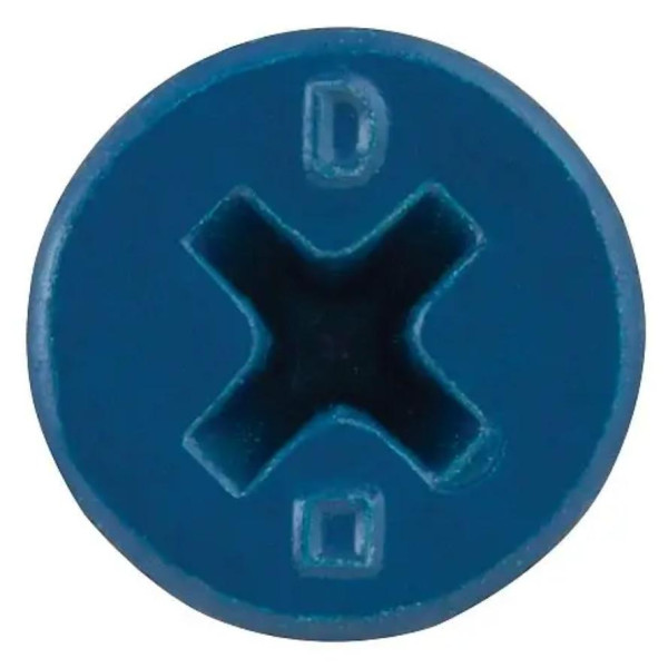 DFM12762 Tornillos de Concreto UltraCon+ de 1/4 pulg x 1-3/4 pulg, Cabeza Plana Phillips, Punta de Barrena, Tamaño de Accionamiento No 3, Broca de 3/16 pulg., Revestimiento Stalgard azul