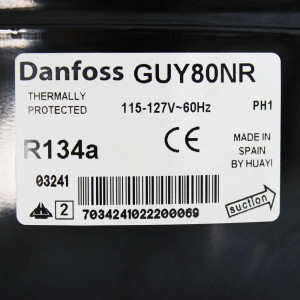 Danfoss GUY80NRB 1/4HP R134a Compresor Fraccionario de Refrigeracion LMBP 115/1/60 (V/Ph/Hz) 123B1303 125B1318