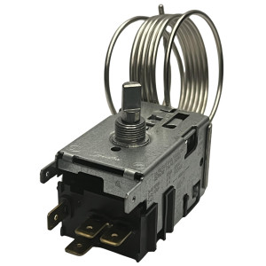 Danfoss 077B7104 Termostato de control Refrigerador 2 Puertas 077B3657 Cut-in Frio +3.5C Cut-out Frio -23.0C Cut-in Caliente +3.5C Cut-Out Caliente -12.5C Capilar 1000mm B62