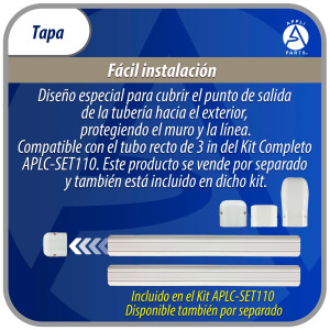 Appli Parts APLC-K110 Ducto Pared Lineas de Aire Acondicionado Tapa 100mm