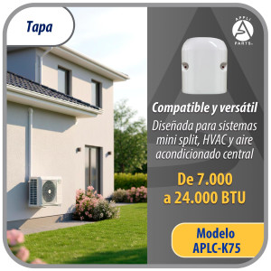 Appli Parts APLC-K75 Ducto Pared Lineas de Aire Acondicionado Tapa 75mm