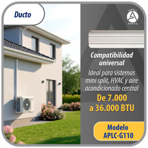 Appli Parts APLC-G110 Ducto Pared Lineas de Aire Acondicionado 100 x 975mm