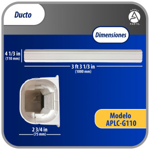 Appli Parts APLC-G110 Ducto Pared Lineas de Aire Acondicionado 100 x 975mm