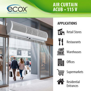 ecox ACUB09CA Air Curtain 36 in, 110 V, 60 Hz, 1 Ph, 100 W. For Residential or Commercial Use 
