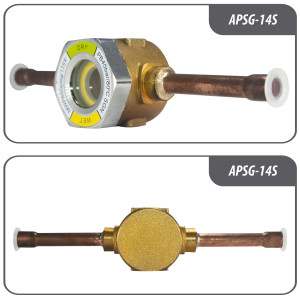 Appli Parts APSG-14S 1/4 in Sight Glass and liquid moisture indicator Solder connections with take-apart Body for HVAC/R installations suitable for CFC HCFC HFC refrigerants