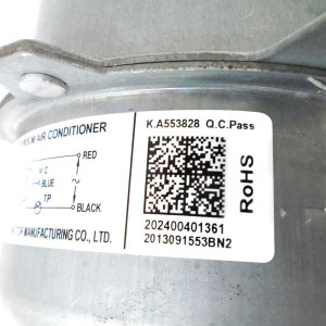 Fan Motor single phase asynchronous YDK36-6B (YDK36-6-14) YKT-36-6-2L RoHS 220-240V/60Hz 36w 6p 0.4A B CL LRA 0.47A 202400401361 11002012003678
Fits: ecox Payne Carrier