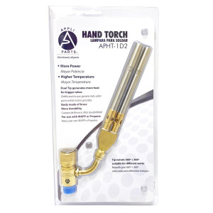 Appli Parts APHT-1D2 Double Burner Hand Torch for Soldering Brazing with Map or Propane Fuel Swivel Tip for uses in plumbing refrigeration air conditioning and more Appli Parts APHT-1D2 Double Burner Hand Torch for Soldering Brazing with Map or Propane Fuel Swivel Tip for uses in plumbing refrigeration air conditioning and more
