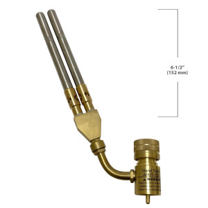 Appli Parts APHT-1D2 Double Burner Hand Torch for Soldering Brazing with Map or Propane Fuel Swivel Tip for uses in plumbing refrigeration air conditioning and more