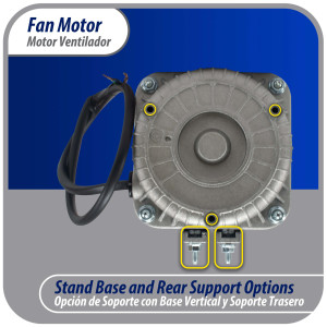 Appli Parts APFM-251E 25W Condenser and Evaporator Fan Motor 115V 60Hz 1.2A, Includes 12in Aluminum Fan Blade and Mounting Base, Universal Replacement for Commercial Refrigeration Units