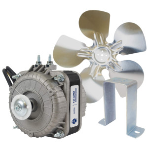 Appli Parts APFM-251E 25W Condenser and Evaporator Fan Motor 115V 60Hz 1.2A, Includes 12in Aluminum Fan Blade and Mounting Base, Universal Replacement for Commercial Refrigeration Units