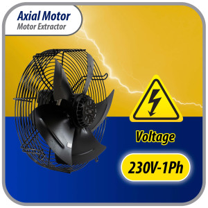 Appli Parts AXF-600 Extractor Axial 600 mm (23-5/8 pulg) 220 V, 1 ph, 60 Hz, 920 W, 1600 rpm, Rango Temperatura -30 C a 60 C, incluye aspa y base tipo jaula