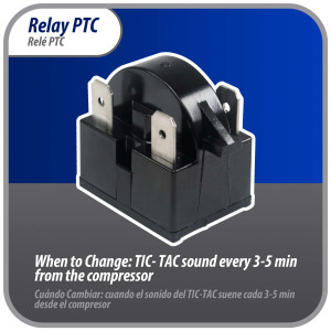 Appli Parts APSR-4002P Mini Fridge relay switch 3 pin 4.7 Ohm 110V Universal PTC Start relay replacement part for multiple brands of refrigerators wine cooler