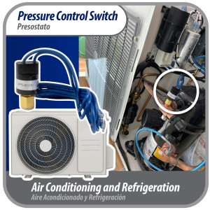 Appli Parts APPS-80130 Low Pressure control switch R410, Open 80 psi, Close 130 psi, 40 in Cable, SPST, 1/4 SAE female connection, Automatic Reset, universal replacement for Air Conditioning Applications 