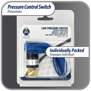 Appli Parts APPS-80130 Low Pressure control switch R410, Open 80 psi, Close 130 psi, 40 in Cable, SPST, 1/4 SAE female connection, Automatic Reset, universal replacement for Air Conditioning Applications 