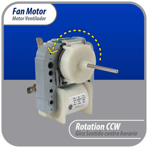 Appli Parts APFM-317 11.5 W Fan Motor, 110 V, 50/60 Hz, 0.21 A, 3000 rpm, CCW rotation for Refrigerator Evaporator replacement for original part numbers WR60X30349, WR60X190, WR60X182 and others