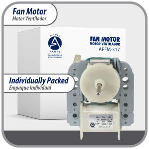 Appli Parts APFM-317 11.5 W Motor Ventilador, 110 V, 50/60 Hz, 0.21 A, 3000 rpm, rotacion CCW, para Evaporadores de Refrigeradores remplaza numeros de parte original WR60X30349, WR60X190, WR60X182