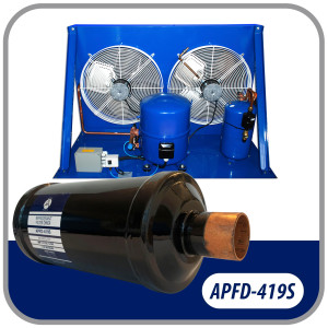 Appli Parts APFD-419S Filtro Secador 1-1/8 pulg para linea Liquido para Sistemas de Refrigeracion y aire acondicionado 419S ODF Soldable Universal Unidireccional 267mm Largo 95mm Ancho