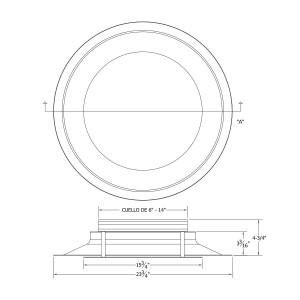 Difusor Circular de Aluminio Blanco con cuello de 8 in DCRLB08S Vermont