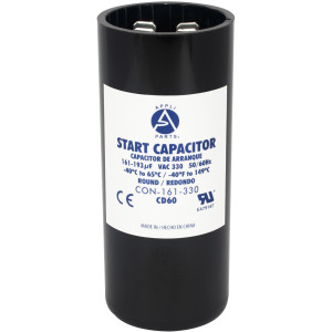 Appli Parts CON-161-330 Capacitor de Arranque 161-193 MFD (microfaradios) uF, 330 VAC. Universal para Motores Electricos, condensador de arranque de 3.7 cm de Diametro, 8.6 cm de Alto