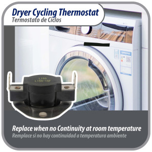 Appli Parts APTD-L155 Cycling thermostat L155-15F universal replacement for multiple brand dryers older commercial models only 2 connections replaces 60T11, D501759