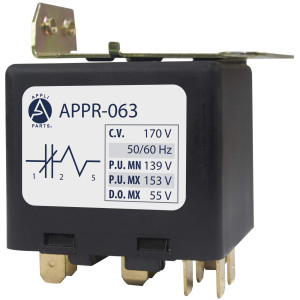 Appli Parts APPR-063 Relay Potencial 063, Voltaje de Bobina 170 V, Recogida Minima 139 V, Recogida Maxima 153 V, Caida Maxima 55 V, 50/60Hz Remplazo universal para refrigeracion y aire acondicionado