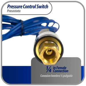 Appli Parts APPS-2580 Lo Pressure Control Switch R22, Open 25 psi, Close 80 psi, 40 in Cable, SPST, 1/4 SAE female connection, Automatic Reset, universal replacement for Air Conditioning Applications