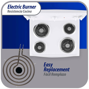 Appli Parts WB30X253 Resistencia Cocina Estufa 4 Vueltas, 8 pulg, 240 V, Compatible General Electric SP21YA, WB30K10003, 404072, SU202, SP21YA, TS4W8221, Y04000035, WB30T10071, 5304431015, 5303015715