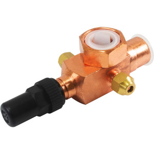 Appli Parts APRV-VA05 Valvula Rotolock V05 1-1/4 pulg x 7/8 pulg Soldable con puertos de acceso de 1/4 pulg Universal para sistemas de refrigeracion y aire acondicionado Appli Parts APRV-VA05 Valvula Rotolock V05 1-1/4 pulg x 7/8 pulg Soldable con puertos de acceso de 1/4 pulg Universal para sistemas de refrigeracion y aire acondicionado