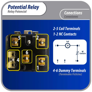 Appli Parts APPR-065 Relay Potencial 065, Voltaje de Bobina 332 V, Recogida Minima 168 V, Recogida Maxima 182 V, Caida Maxima 90 V, 50/60Hz Remplazo universal para unidades de refrigeracion y aire acondicionado