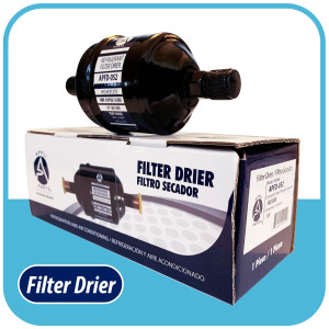 Appli Parts APFD-052 1/4 in Liquid Line Refrigerant AC Filter Drier hvac Refrigeration 052 SAE Flare connection universal unidirectional 4-1/2 in long 2 in wide 